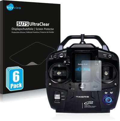 Savvies - Screenprotector voor Futaba T4GRS - Folie Beschermfolie transparant 6 Stuks