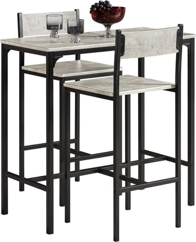DD Bartafel met Barstoelen - Bartafel Keuken - Bartafel Buiten - Inclusief 2 Stoelen