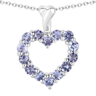 Vira Jewels Anhänger mit Kette 925 Sterling Silber rhodiniert Tansanite