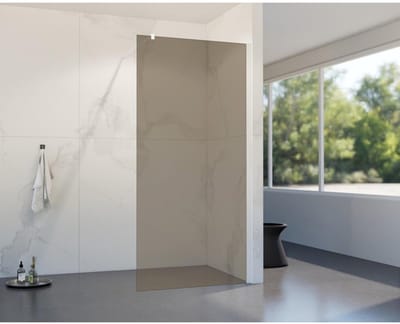 FugaFlow Eccelente Vetro inloopdouche badkamer - 140x200cm - rookglas - wandarm - mat wit
