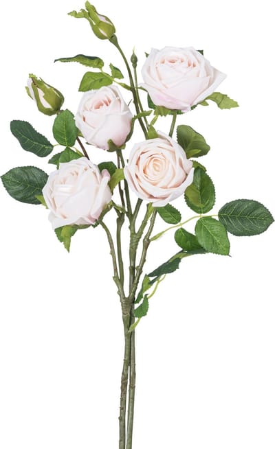 Easyplants | Kunstrozentak dubbel Real Touch lichtroze 80cm | Zijde | Nepbloemen | lichtroze | Onderhoudsvrij | Kant-en-klaar