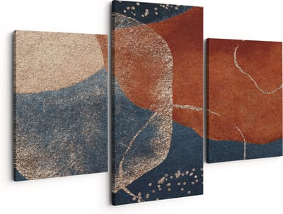 Artaza Canvas Schilderij Drieluik Abstracte Kunst van Cirkels - 150x120 - Groot - Foto Op Canvas - Canvas Print