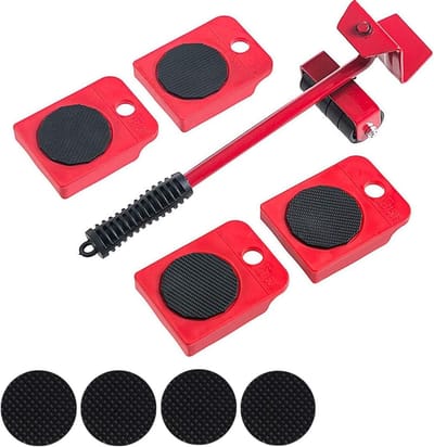 Meubellifter Set - Verhuisgereedschap - Meubels Verplaatsen - Krachtig Hefsysteem - Max 350 kg - Rood