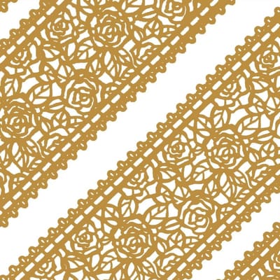 Gouden eetbare taartkant met rozenbloesem, 10-delige set van 14 inch voor feesten en evenementen