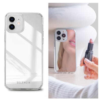 Selencia Mirror Backcover voor de Apple iPhone 12 (Pro) - Zilver