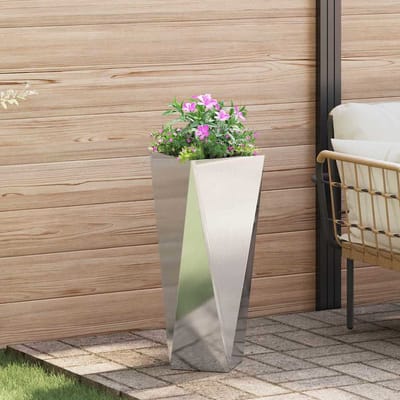 vidaXL Plantenbak Zilver 30 x 30 x 75 cm Roestvrij staal