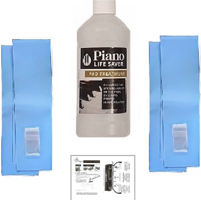 Piano Life Saver system - Dampp-Chaser | Onderhoudsset - Fles pad treatment 473 ml + Pads 4 stuks original size + 2x Clean Sleeves ® voor piano & vleugel