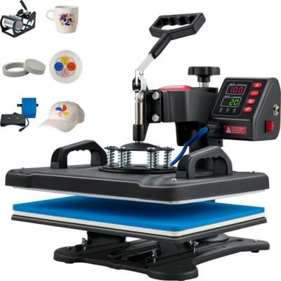 VEVOR hittepers, 5-in-1 hittepersmachine, 29 x 38 cm clamshell sublimatieprinter, snelle opwarming, digitale nauwkeurige temperatuurregeling, vinyl hittepers