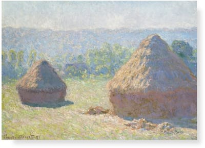 Lanzfeld Monet - Poster Schilderij 50x70 cm - Hooibergen - Claude Monet - Koker