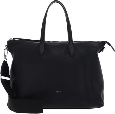 abro Leren Schoudertas Handtas Leather Dalia Shopper Clivia Black / Nickel Zwart