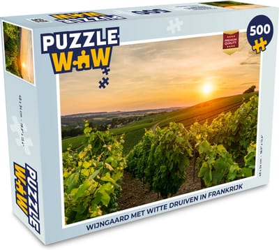 Puzzel Wijngaard met witte druiven in Frankrijk - Legpuzzel - Puzzel 500 stukjes