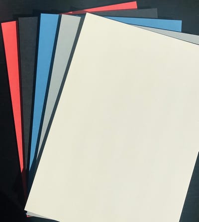 50 Vel Linnen Kartonmix A4 Kaft in 5 Verschillende Kleuren