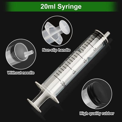 Dailygoods- Doseerspuit 20 ml - 12 stuks - Kunststof - Herbruikbaar - Spuit zonder naald - Voor diervoeding/wetenschappelijk laboratorium