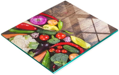 Decoratieve snijplank van gehard glas voor het snijden van groenten, 60x52 cm