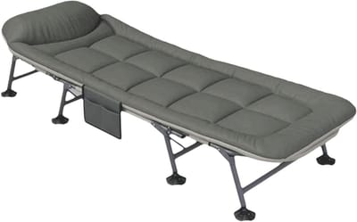 Opvouwbaar Campingbed - Kampeerbed Lichtgewicht - Buiten Ontspannen - Hoogte Verstelbaar - 190 x 65 cm - Groen