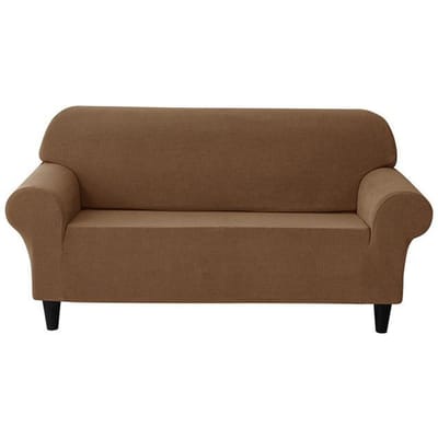 Jacquard Europese Stijl Bankhoes Maïskorrel Stof Stretch Bankhoes Voor Woonkamer Anti-Vuil Fauteuil Meubelbeschermer 1 seater (85-135cm) donkere koffiekleur