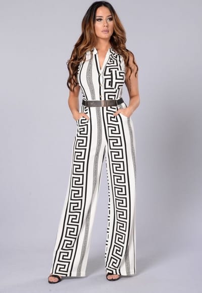 Lena jumpsuit | Wit | Met ceintuur | Verkrijgbaar in meerdere maten en kleuren