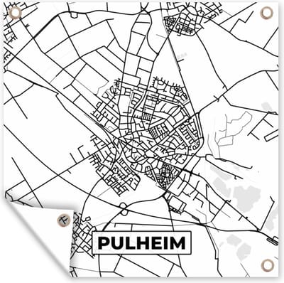 Tuin poster Plattegrond - Stadskaart - Pulheim - Kaart - 200x200 cm - Tuindoek