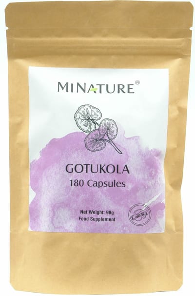 Gotu Kola Capsules 180 stuks - 450mg Poeder van Centella Asiatica, Waternavel per Vegan Capsule - 100% Plantaardig