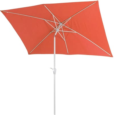 Parasol N23, tuinparasol, 2x3 m rechthoekig kantelbaar, polyester/aluminium 4,5 kg UV-bescherming 50+ ~ terracotta
