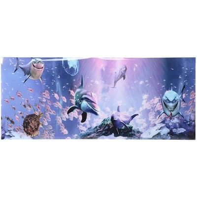 Affiche de fond Peinture décorative Autocollant PVC Image de paysage pour aquarium Poissons