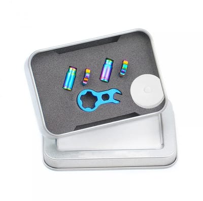 Dailygoods- Ventieldoppen Titaniumlegering - Franse Ventieldopjes - Ventielkernsleutel - Ventielmoer - Lichtgewicht - Universele Compatibiliteit - Ventieldop