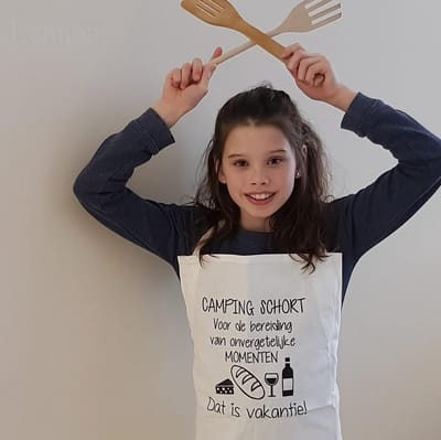 Keukenschort met grappige tekst bedrukt Camping schort voor de bereiding van onvergetelijke momenten  | katoenen Barbecueschort Keuken BBQ Schort mannen Kokschort  |  BBQ Schort Kookschort Kokschort  |  Moederdag Vaderdag Cadeau voor Mama papa op