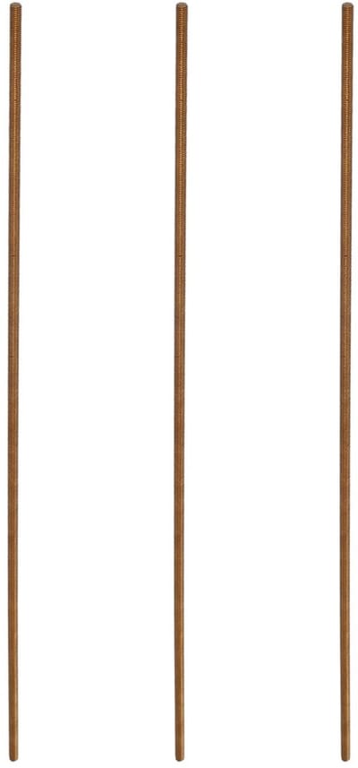 Dailygoods- Schroefdraadstaaf Volledige Schroefdraad - Messing - M3 x 250 mm - 0,5 mm Afstand - 3 Stuks - Goudkleurig - Draadstaaf