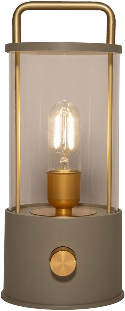 Anna Collection Camping tafellamp/lantaarn Elin - groen - 25 cm - dimbaar - draadloos/oplaadbaar USB - buiten