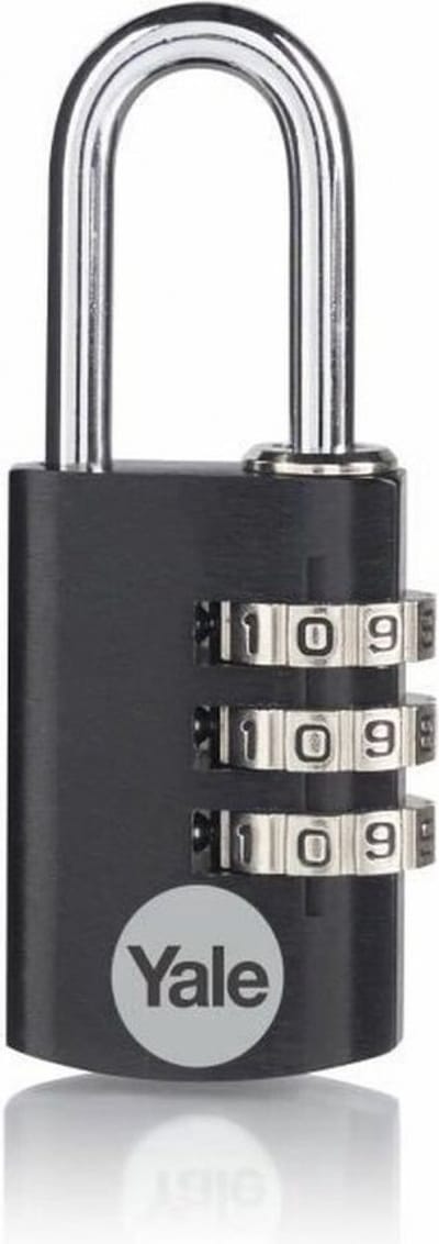 Yale - Aluminium Hangslot met Cijferslot - 20 mm - Zwart