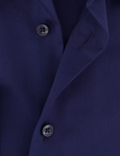 Eterna overhemd donkerblauw strijkvrij lange mouw