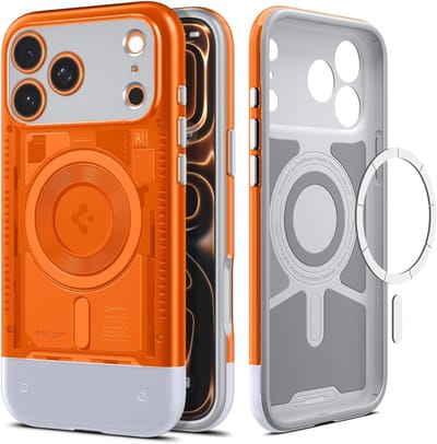 Spigen Geschikt voor Apple 17 Pro Max - Retro Futuristisch - Klassieke C1 - Geschikt voor Mag - Stijlvol Kleurrijk - Back Cover Hoesje - Tangerine