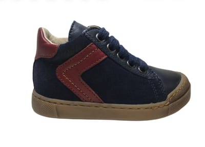 Naturino veter/rits bumper hoge lederen sneakers Heist navy bordo mt 21