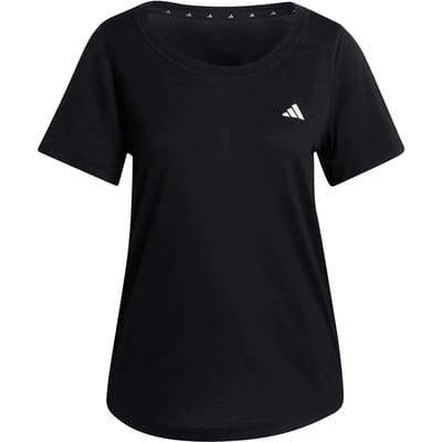 Adidas Performance Workout Essentials T-Shirt Met Lage Halslijn - Dames - Zwart