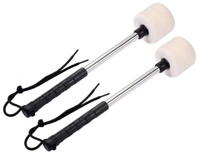 TOVBMUP Drumstokken - Viltstift drumstokken - Paukenstokken - Roestvrij staal - 2 stuks - 32cm