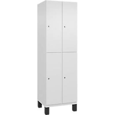 C+P dubbeldekkast Cambio, 2 vakken, 4 legborden, op poten, B 600 x D 525 x H 1980 mm, verkeerswit
