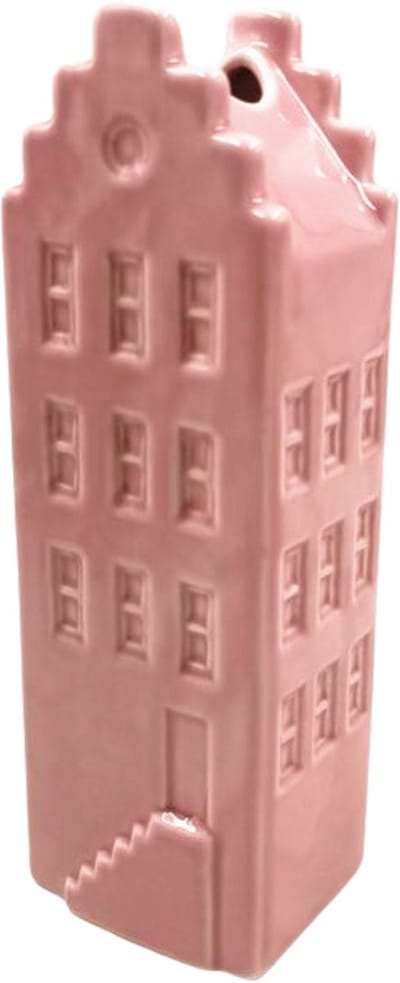 Housevitamin -Bloemenvaas - Huis Vaas - Keramiek - Licht Roze-6x5,5x18 cm
