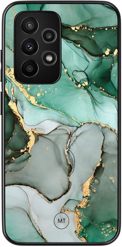Hoesje geschikt voor Samsung Galaxy A53 - Marble Design - TPU Hard Case Backcover - Grijs, Groen - Mooie Telefoonhoesjes