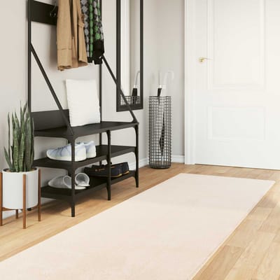 vidaXL - Middelpolig - zacht - en - wasbaar - tapijt - HUARTE - Beige - 80 - x - 300 - cm