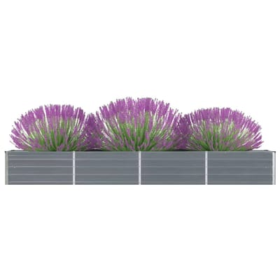 vidaXL - Plantenbak - verhoogd - 320x40x45 - cm - gegalvaniseerd - staal - grijs