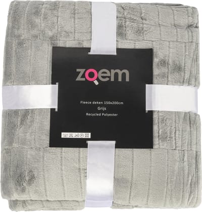 Zoem - Fleece deken XL Grijs - Fleece plaid XL - Extra zware kwaliteit - Duurzaam - 205 x 150 - 300 gsm - Kleedje
