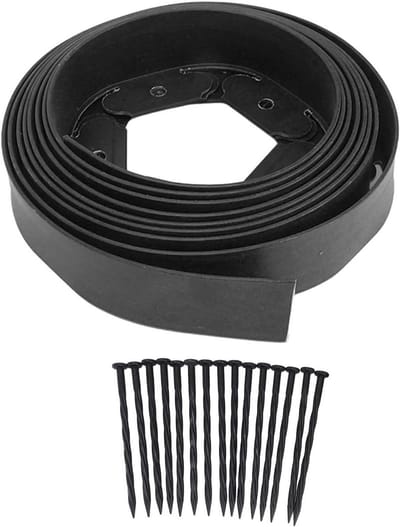 Tuinrand Kit - Gazonrand Bloemrand - Tuin Afscheiden - Zonder Graven Installatie - 5 Meter - Zwart