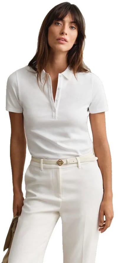 Gant 4201535 T-shirt Met Korte Mouwen Wit XS Vrouw