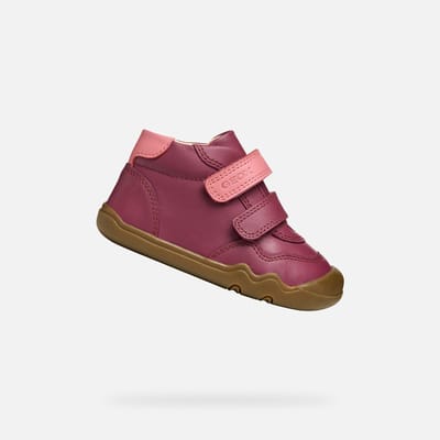 GEOX STEPPIEUP PEUTERMEISJES Sneakers - DONKERPAARS/DONKERROZE - Maat 20