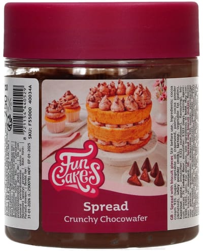 FunCakes Spread - Crunchy Chocowafel - 250g - Topping of Vulling voor Taarten, Cakes en Cupcakes