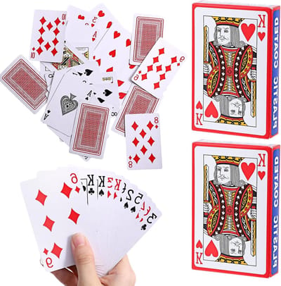 Set van 2 Speelkaarten voor Poker en Kaartspellen, 54 Kaarten voor Gezinnen, Perfect voor Texas Hold'em, Blackjack en Bridge