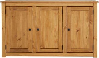 Dressoir CANCUN: ontwerp met 3 deuren in grenenhout, gebeitst/gewaxt