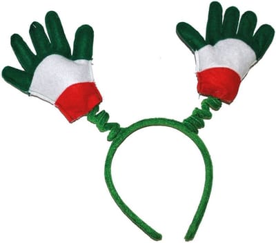 Supporters verkleed accessoire - vlag handjes diadeem - Italie - volwassenen