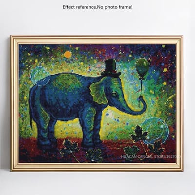 Afbeelding van strass diamant schilderij dier mozaïek diamant borduurwerk olifant 20X30CM beige