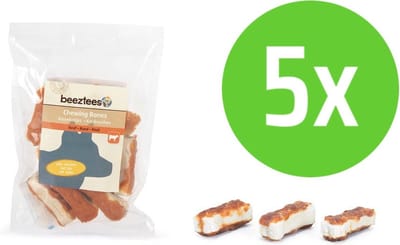 Beeztees Kauwbotjes Met Kip 12 Stuks - hondensnack - 5 verpakkingen